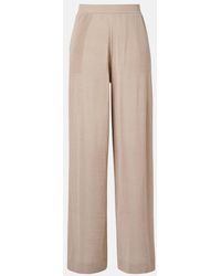 Alaïa - Linen And Silk Wide-Leg Pants - Lyst