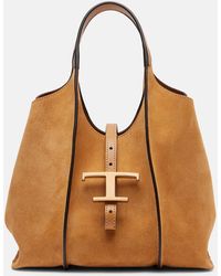 Tod's - T Timeless Small Suede Tote Bag - Lyst
