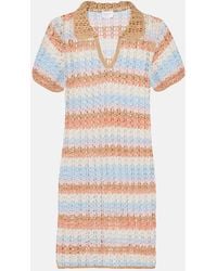 Anna Kosturova - Crochet Striped Cotton Polo Dress - Lyst
