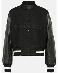 Givenchy - Collegejacke aus einem Wollgemisch und Leder - Lyst