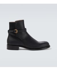 The Row - Nobilis Leather Ankle Boots - Lyst