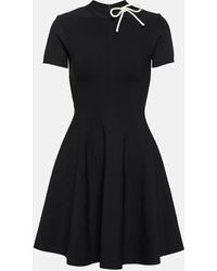 Valentino - Bow-detail Compact Knit Minidress - Lyst