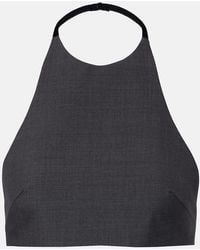 Jil Sander - Halterneck Virgin Wool Crop Top - Lyst