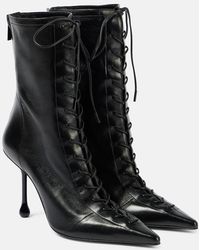 Jimmy Choo - Scarlett 95 Leather Lace-Up Boots - Lyst