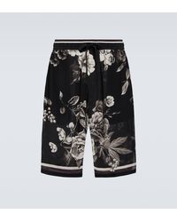 Dolce & Gabbana - Printed Silk Twill Shorts - Lyst