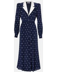 Alessandra Rich - Polka-Dot Silk Satin Shirt Dress - Lyst