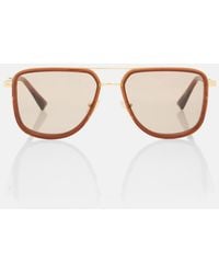 Bottega Veneta - Metal Combi Aviator Sunglasses - Lyst