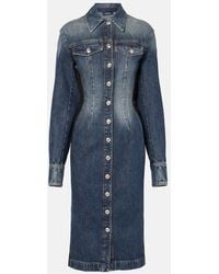 Sportmax - Fiorito Denim Midi Dress - Lyst