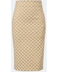 Gucci - Gg Canvas Cotton-Blend Pencil Skirt - Lyst