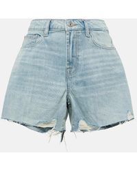 7 For All Mankind - Shorts di jeans Monroe a vita alta - Lyst
