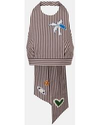 ALÉMAIS - Sirocco Embroidered Striped Cotton Crop Top - Lyst