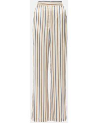 Veronica Beard - Grigore Striped Twill Wide-leg Pants - Lyst
