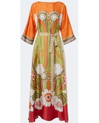 La DoubleJ - Muumuu Printed Silk Twill Maxi Dress - Lyst