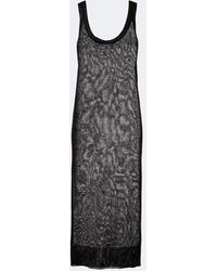 Alaïa - Semi-Sheer Linen And Silk Midi Dress - Lyst