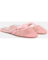 Alaïa - Patent Leather-Trimmed Fishnet Mules - Lyst