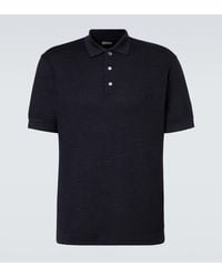 ZEGNA - Cotton And Silk Polo Shirt - Lyst