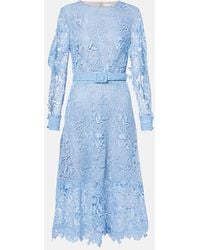 Oscar de la Renta - Floral Lace Cocktail Dress - Lyst