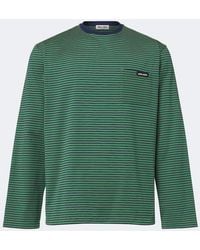 Miu Miu - Striped Cotton Jersey T-Shirt - Lyst