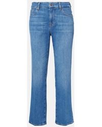 7 For All Mankind - Calie Mid-Rise Straight Jeans - Lyst