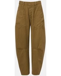 Nili Lotan - Shon Cotton And Linen Barrel-Leg Pants - Lyst