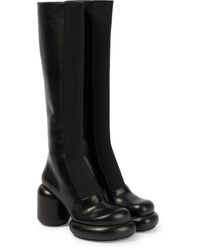 Jil Sander Platform Leather Knee-high Boots - Black