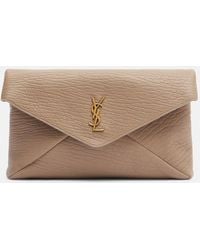 Saint Laurent - Cassandre Large Leather Clutch - Lyst