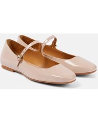 Tod's - Polished Leather Mary Jane Flats - Lyst