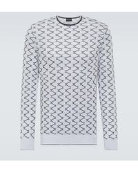 Giorgio Armani - Jacquard Cotton And Cashmere Sweater - Lyst