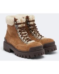 Balenciaga - Combat Strike Suede Lace-Up Boots - Lyst