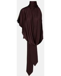 Dries Van Noten - Scarf-Detail Draped Satin Top - Lyst