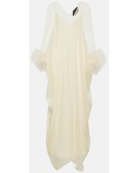 ‎Taller Marmo - Feather-trimmed Silk Gown - Lyst