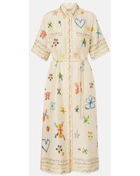 ALÉMAIS - Sidi Floral Linen-Blend Shirt Dress - Lyst