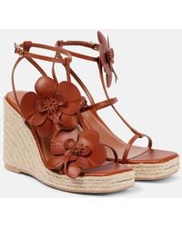 Zimmermann - Orchid 110 Leather Wedge Sandals - Lyst