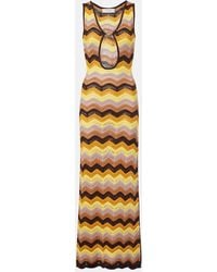 Bananhot - Charli Chevron Crochet Cotton-Blend Maxi Dress - Lyst