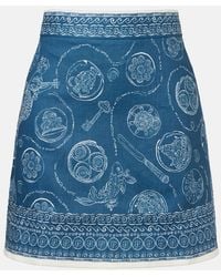 ALÉMAIS - Lucky Printed Linen Miniskirt - Lyst