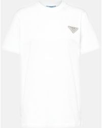 Prada - T-shirt en coton a ornements - Lyst