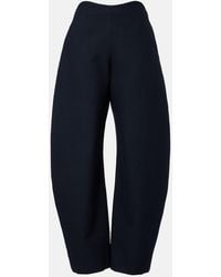 Alaïa - Wool Crepe Barrel-Leg Pants - Lyst