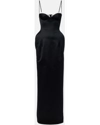 Magda Butrym - Crochet-Trimmed Satin Bustier Gown - Lyst