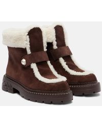 Jimmy Choo - Ankle Boots Shea Aus Veloursleder Mit Shearling - Lyst