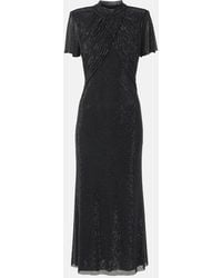 Self-Portrait - Abito Midi Con Cristalli - Lyst