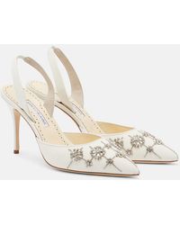 Manolo Blahnik - Ralyne 90 Crepe De Chine Slingback Pumps - Lyst