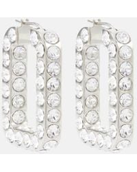 AMINA MUADDI - Charlotte Embellished Hoop Earrings - Lyst