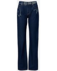 Jean Paul Gaultier - Printed Mid-Rise Straight Jeans - Lyst