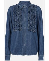 Nili Lotan - Camicia Di Jeans Lexa Con Ruches - Lyst