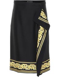 Versace Gonna in faille con stampa - Nero