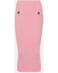 Balmain - Gestrickter Midirock - Lyst