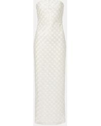 ROTATE BIRGER CHRISTENSEN - Abito Lungo Senza Spalline Con Decorazioni - Lyst
