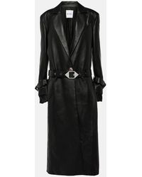 The Attico - Belted Leather Coat - Lyst