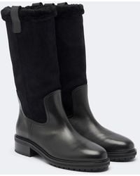 Aeyde - Theo Leather And Suede Knee-High Boots - Lyst