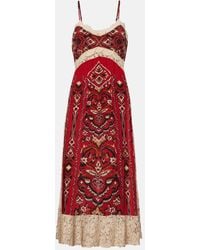 FARM Rio - Ainika Pineapple Ikat Lace-Trimmed Midi Dress - Lyst